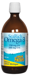 Natural Factors SeaRich Omega-3 750 mg EPA/ 500 mg DHA Lemon Meringue 500 ml