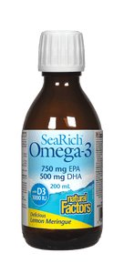 Natural Factors SeaRich Omega-3 with Vit D Lemon Meringue 200 ml