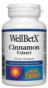 Natural Factors WellBetX&trade; Cinnamon Extract, 60 caps