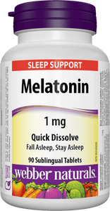 Webber Naturals Melatonin 1 mg Quick Dissolve 90 sublingual tablets