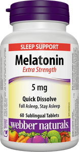 Webber Naturals Melatonin Easy Dissolve, 5 mg, 60 sublingual tabs
