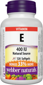 Webber Naturals Vitamin E 400 IU, 120 Softgels Bonus