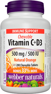 Webber Naturals Vitamin C + D3 500 mg/500IU