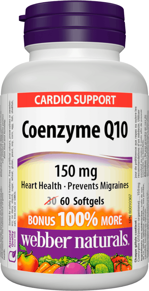 Webber Naturals Coenzyme Q10 150 mg 30 + 30 softgels