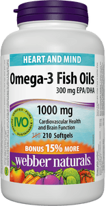 Webber Naturals Omega-3魚油，1000mg,  優惠裝210粒軟膠囊