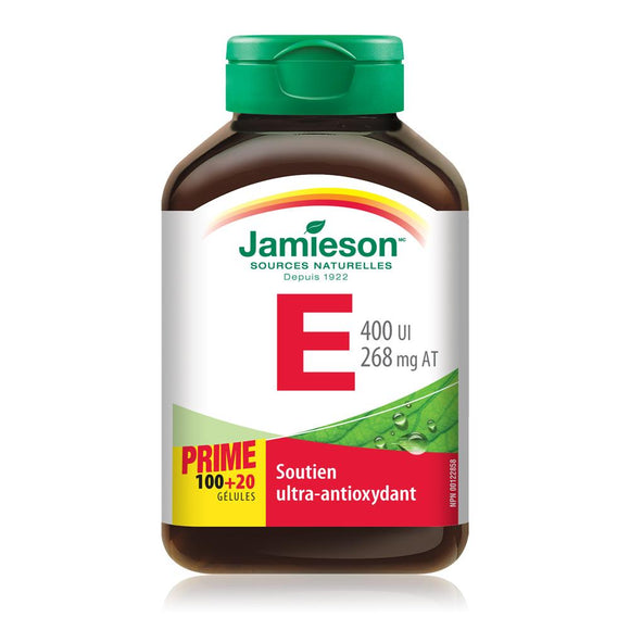 【加量裝】Jamieson 健美生 維生素E, 400IU, 120粒軟膠囊