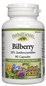 Natural Factors Bilberry Extract, 40mg, 25% Anthocyanidins, 90 capsules