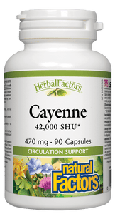 Natural Factors Cayenne, 470mg, 42,000 SHU, 90 capsules