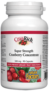 Natural Factors CranRich® Super Strength Cranberry Concentrate, 500 mg, 90 Capsules