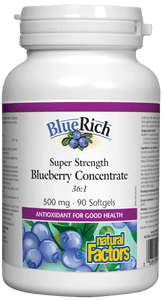 Natural Factors BlueRich Blueberry, 500mg, 90 softgel