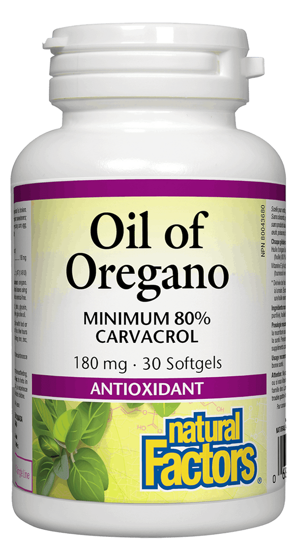 Natural Factors Organic Oil of Oregano, 180mg, 30 softgels