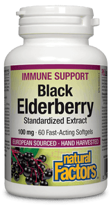 Natural Factors Black Elderberry 100 mg · Standardized Extract, 60 softgels
