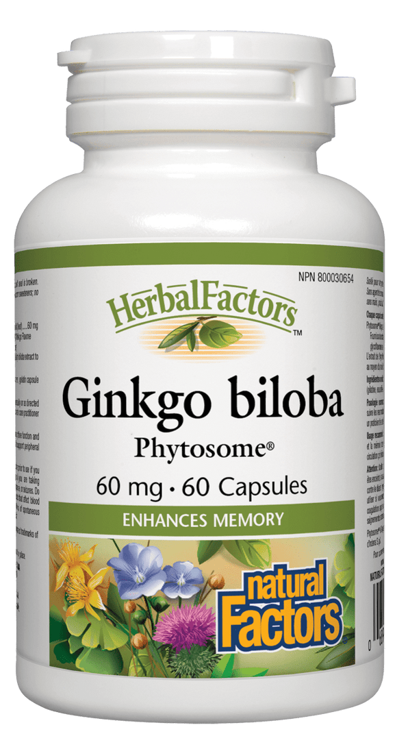 Natural Factors Ginkgo Biloba PHYTOSOME™,  60mg, 60 caps