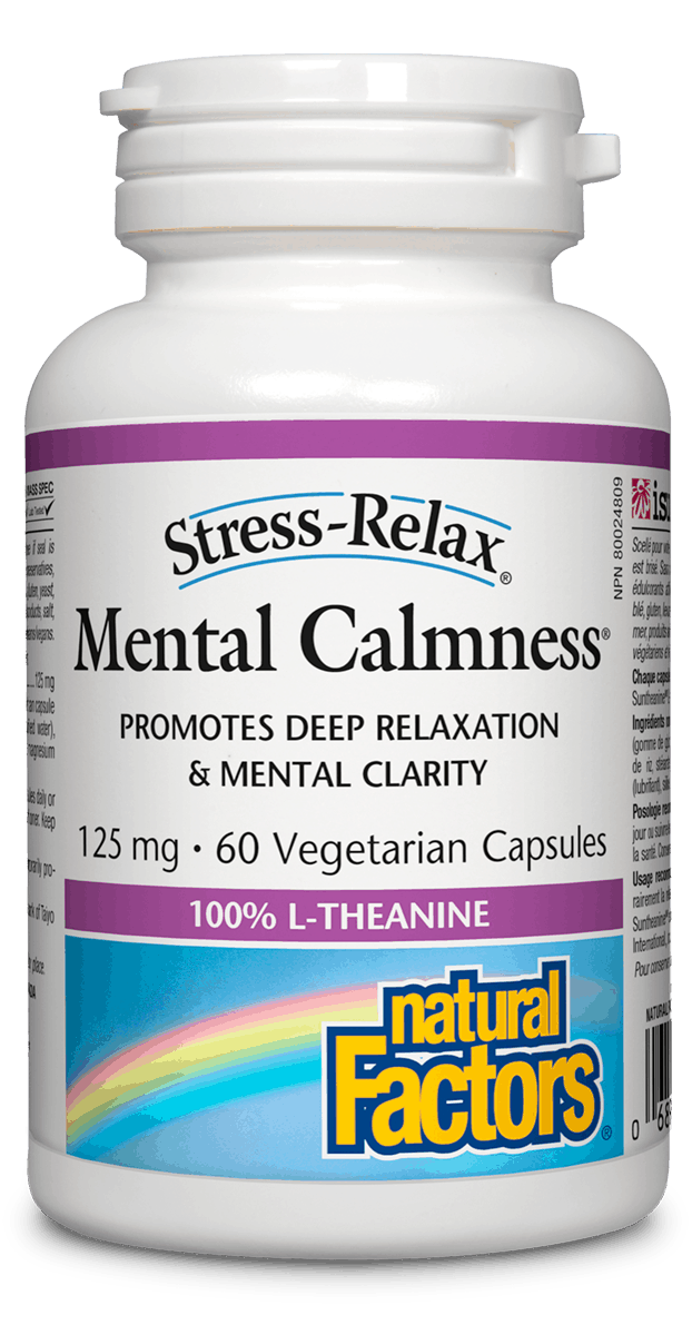 Natural Factors Mental Calmness 125 mg Stress Relax 60 veg caps