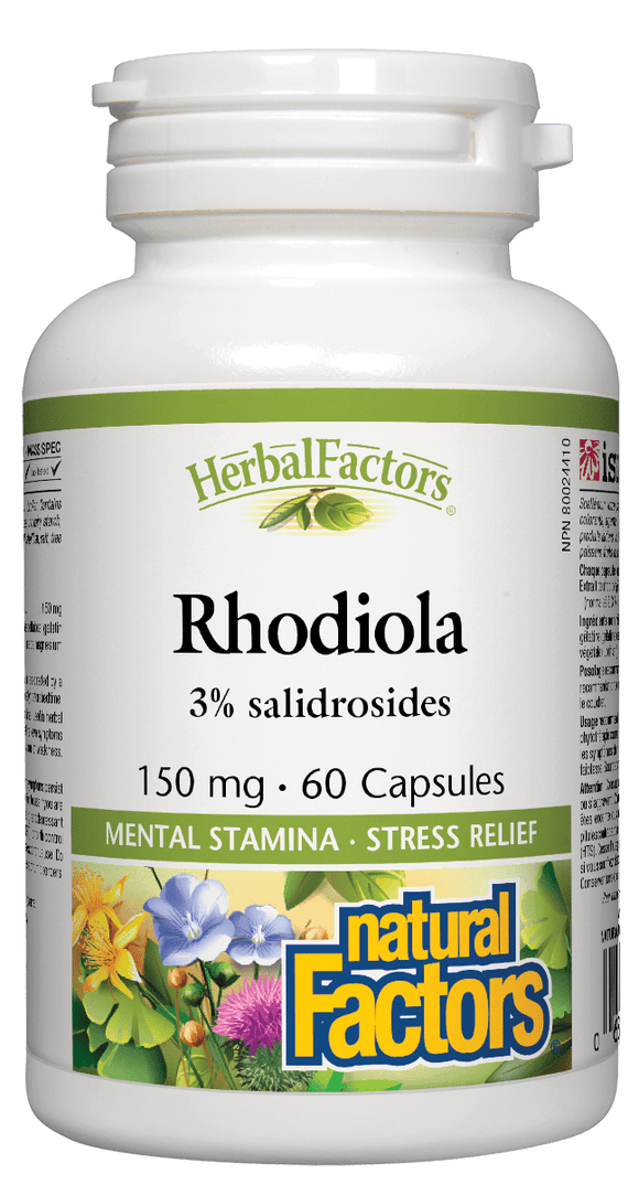 Natural Factors Rhodiola Extract, 150mg, 60 caps
