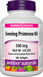 Webber Naturals Evening Primrose Oil, 500mg, 180 softgels