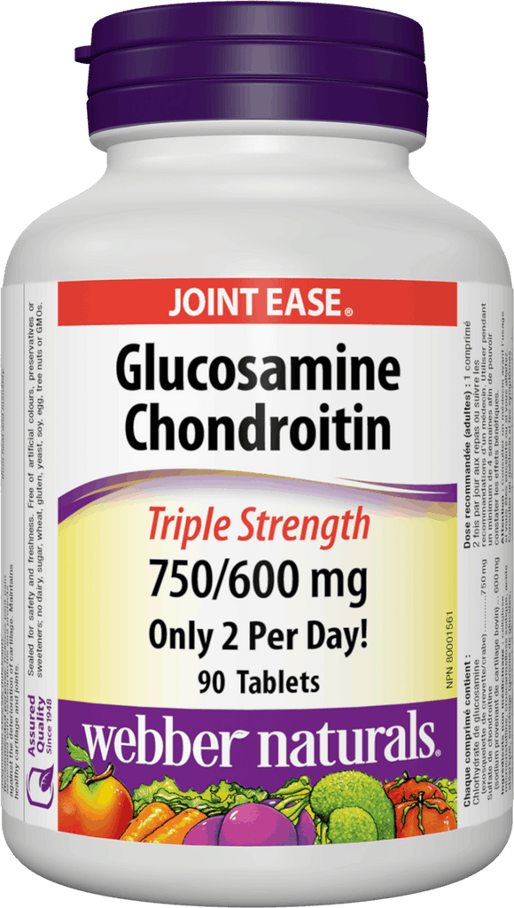 Webber Naturals Glucosamine and Chondroitin, 750/600mg, 90 tabs