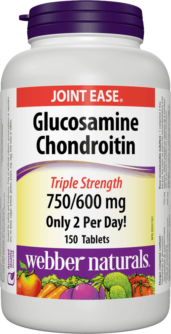Webber Naturals Glucosamine & Chondroitin, 750/600mg, 150 tabs