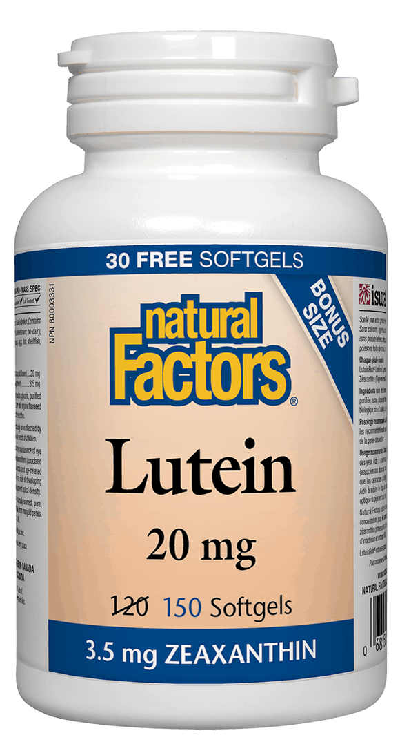 Natural Factors Lutein 20 mg, bonus 120+30 softgels