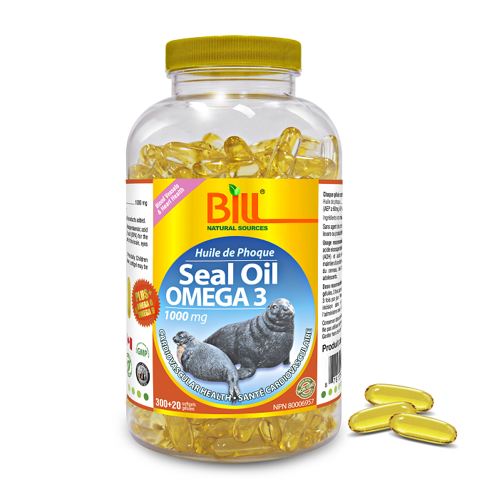 Bill Naturals Seal Oil Omega3, 1000mg, 320 softgels Natural Vitamin