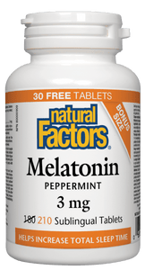 Natural Factors Melatonin 3 mg,  bonus 210 sublingual tabs