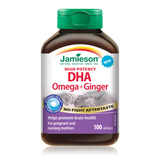Jamieson High Potency Prenatal DHA Omega 3 + Ginger, 100 softgels