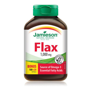 Jamieson Flaxseed Oil, 1,000mg, 180 capsules + 20 BONUS capsules