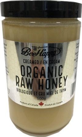 Bee Happy Organic Raw Honey 500 g Product of Canada