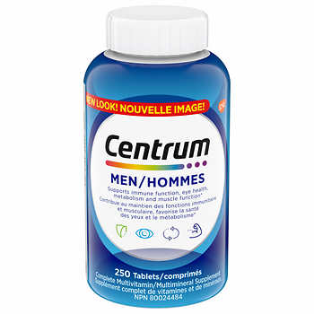 Centrum Complete Multivitamin & Mineral Supplement Men 250 tablets Bottle with Canadian label