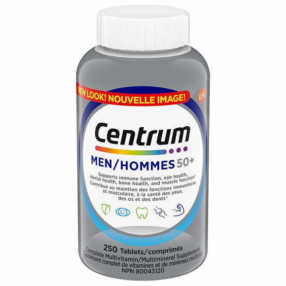 【clearance】Centrum Complete Multivitamin & Mineral Supplement Men 50+, 250 tabs EXP:2026/04