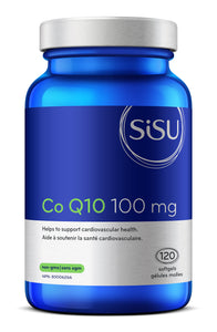 Sisu Co Q10 100 mg blue bottle 120 softgels non gmo