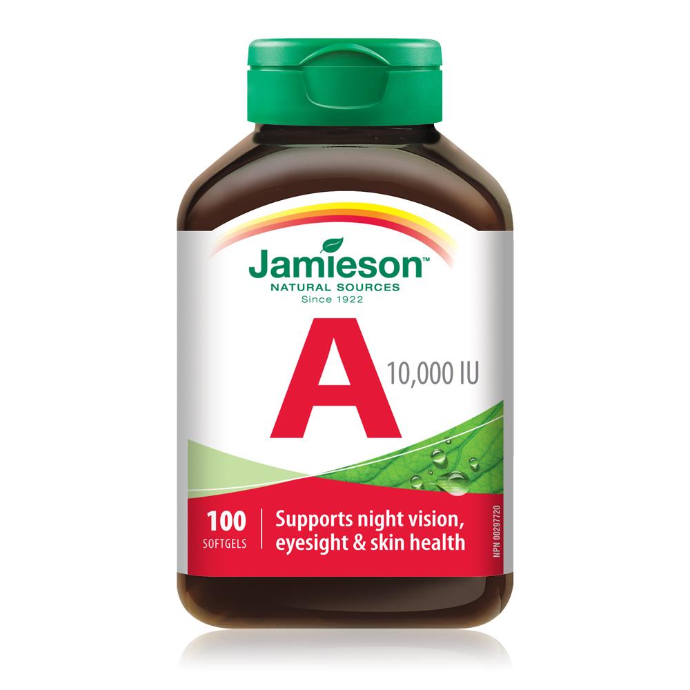 健美生 Jamieson Vitamin A 10,000IU, 100 Softgels Canada
