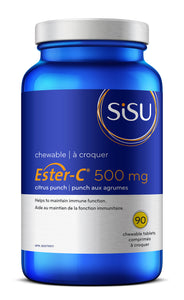  SISU Ester-C® 酯化維生素C, 500毫克, 天然柑橘味, 90咀嚼錠