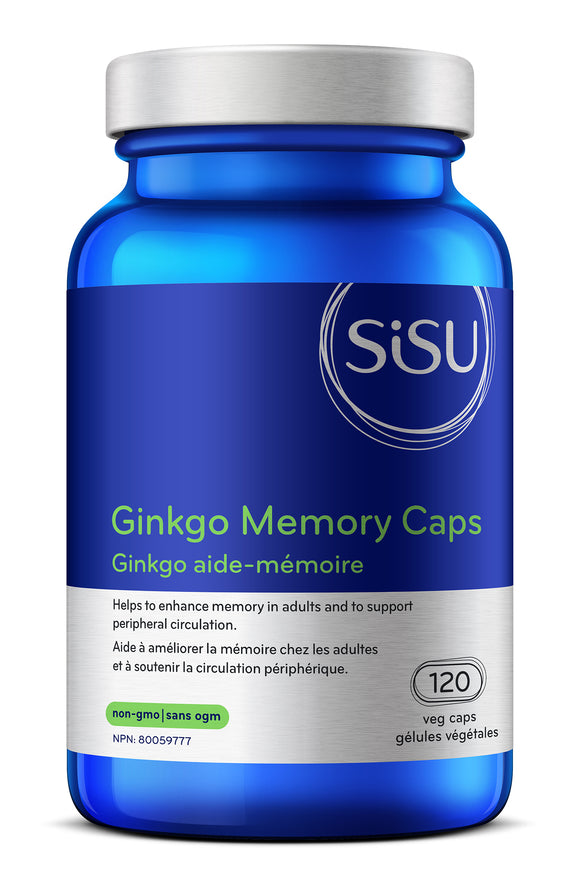 Sisu Ginkgo Memory Caps, 60mg, 120 vegetarian capsules