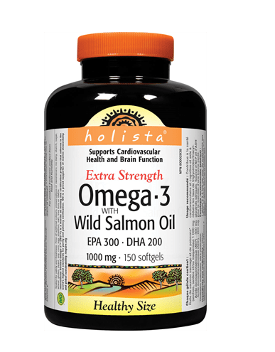 Holista Omega-3 Extra Strength with Wild Salmon Oil 1000 mg, 150 softgels