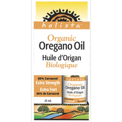 Holista Certified Organic Oil of Oregano, Extra Strength 80% Carvacrol, 25mL