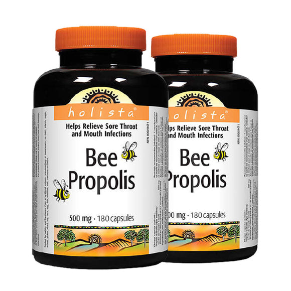 (Promotion Item) 2x Holista Bee Propolis, 500mg, 180 caps