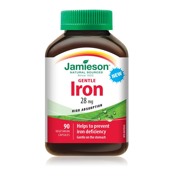 Jamieson Gentle Iron 28 mg 90 veg capsules