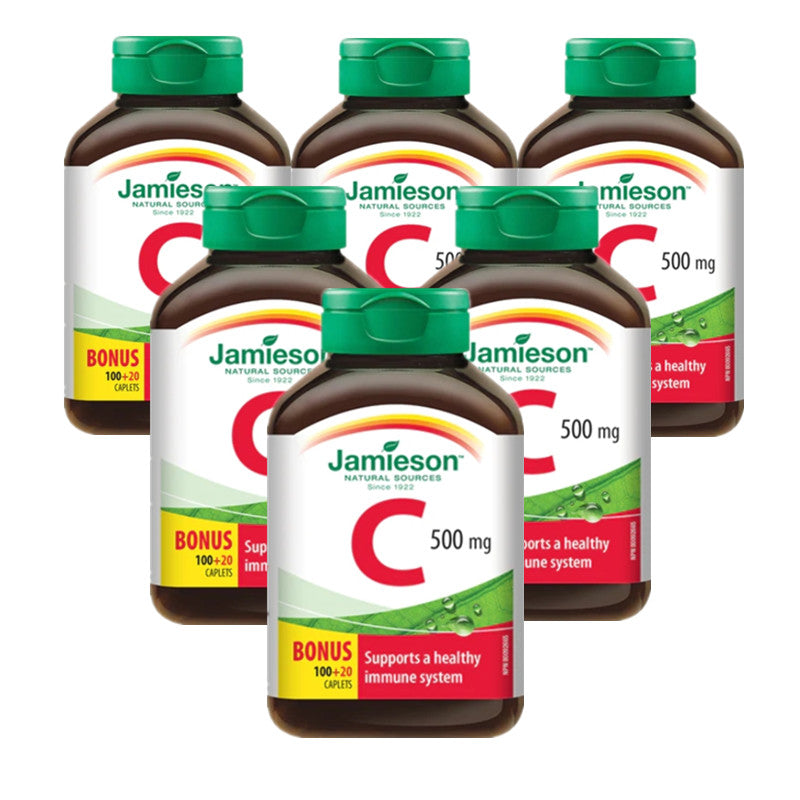 【優惠組合】6 x Jamieson 維生素 C，500 毫克，100+20 片 優惠裝