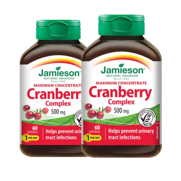 【優惠組合】2瓶 x Jamieson 預防尿路感染蔓越莓濃縮 500毫克，60粒