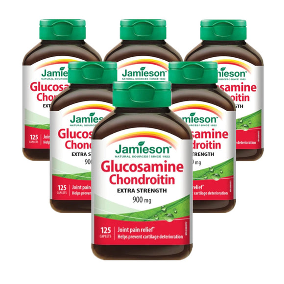 6 x Jamieson Glucosamine Chondroitin 900 mg 125 caplets Bundle