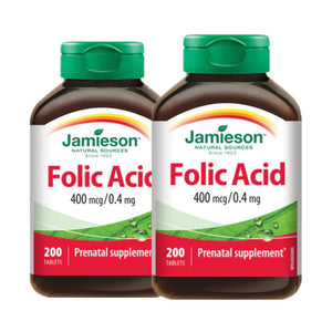 2 x Jamieson Folic Acid 400 mcg, 200 tablets Bundle