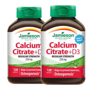 2 x Jamieson Calcium Citrate & Vit D3 120 caplets Bundle