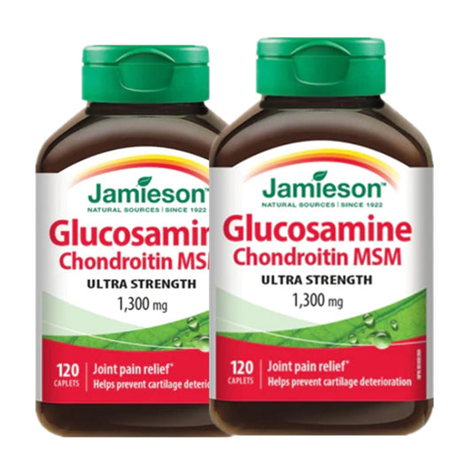2 x Jamieson Glucosamine Chondroitin MSM, 1300mg, 120 caplets Bundle