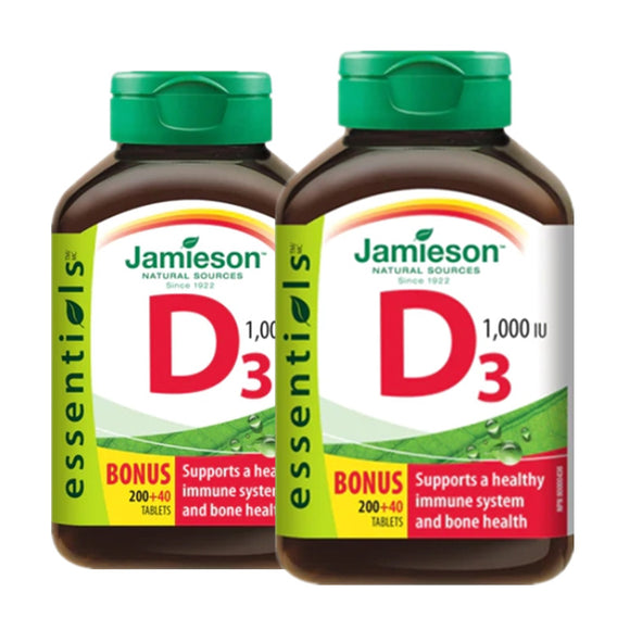(Promotion Item) 2 x Jamieson Essentials Vitamin D 1000 IU, 240 tabs