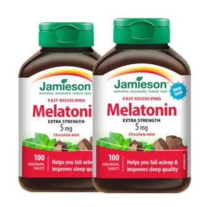 2 x Jamieson Melatonin 5 mg Fast Dissolving 100 tablets Bundle