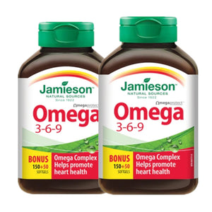 2 x Jamieson Omega 3-6-9, 150+50 softgels Bundle