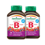 【优惠组合】2瓶 x Jamieson 咀嚼式综合维生素B补充剂-浆果口味 90颗咀嚼片