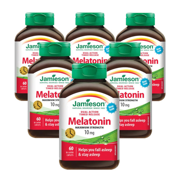 6 x Jamieson Time Release Melatonin 10 mg 60 tablets Bundle