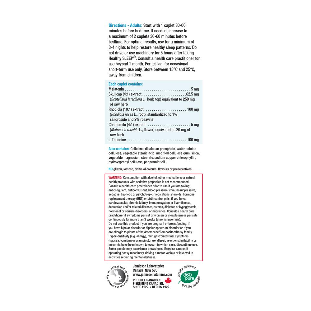 Jamieson 健美生健康睡眠配方， 30片